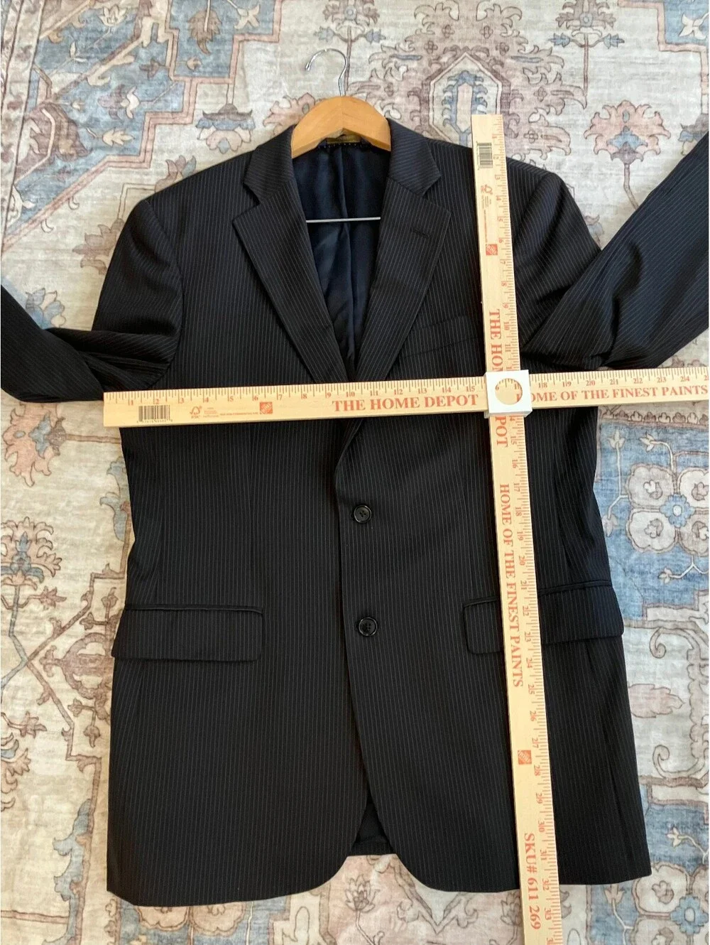 Brooks Brothers 346 Mens 40R Gray Pinstripe Blazer Wool Stretch Sport Coat